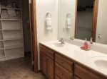 Master bathroom with his/her sinks